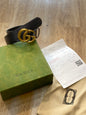 Cug Guc Black Strap Golden Buckle Belt 989062