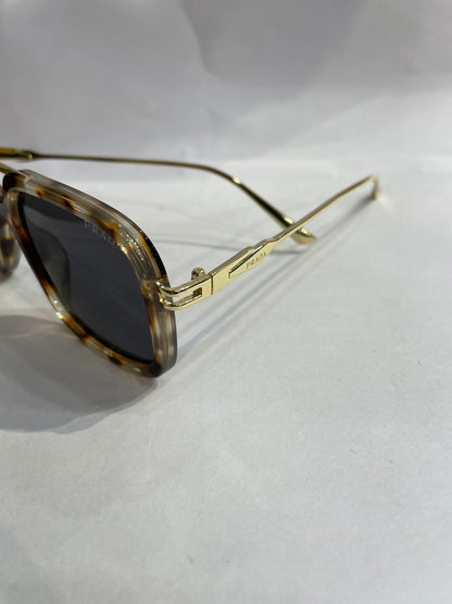 ARP Leopard Frame Golden Stick Black Shade Sunglasses SUN239