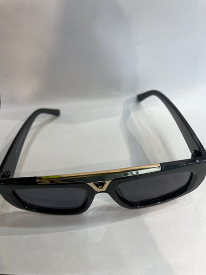 UOL LOU Black Frame Black Shade Unisex Sunglass 6155 55 18 145
