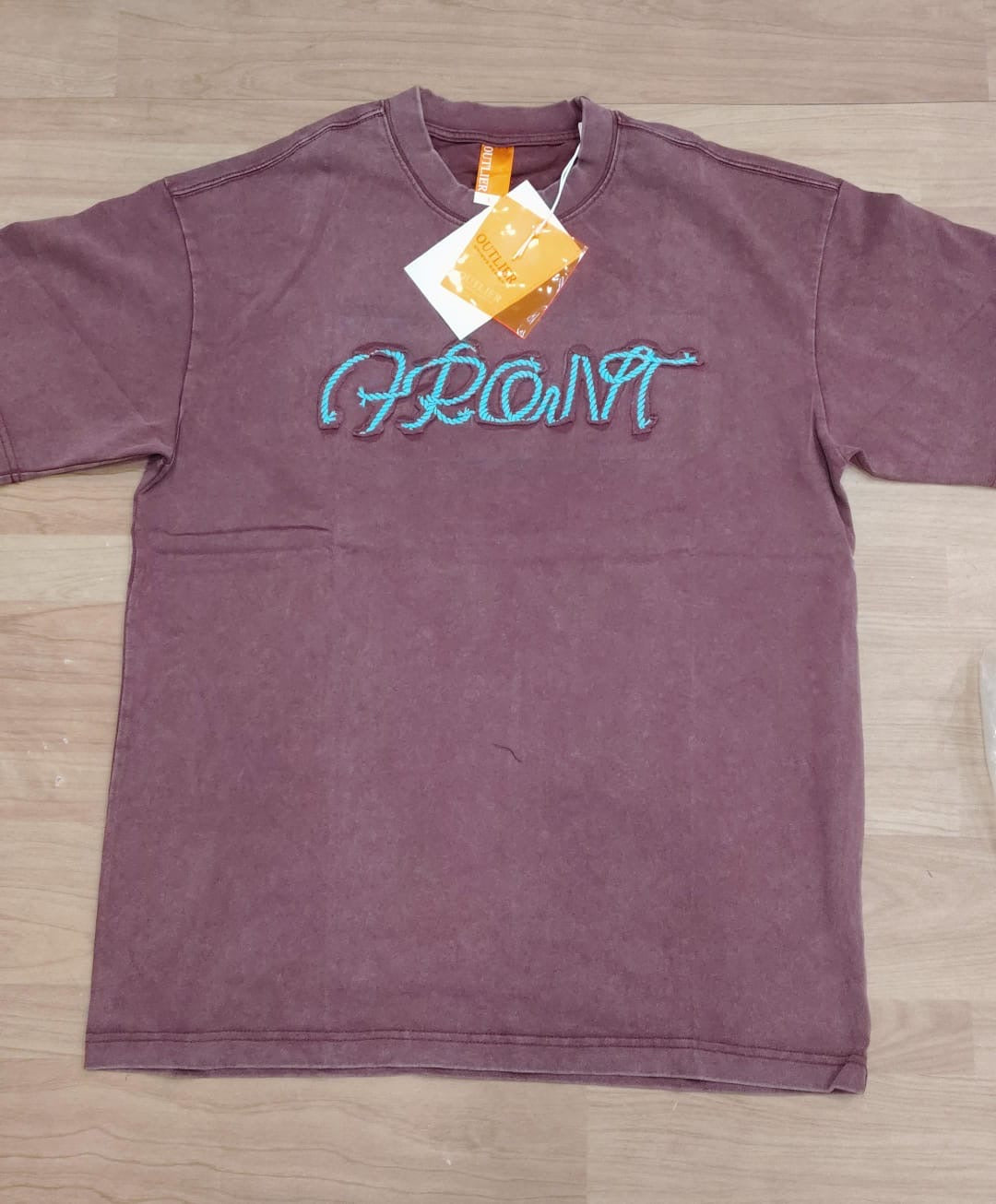 OUTLIER Maroon Faded Colour Front Print Premium Quality Round Neck T-Shirt OL 496