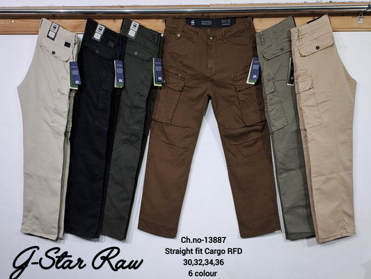 WAR RAW G Star Light Faded Green Colour 6 Pocket Premium Quality Straight Fit Men’s Cargo KFN5531