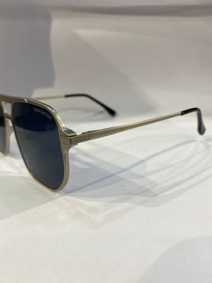 UOL LV Matte Silver Frame Black  Shade Unisex Sunglass MJ 529 53 16 142
