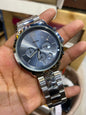 Sof Silver Chain Blue Dial Chronograph Working Men Watch 901504