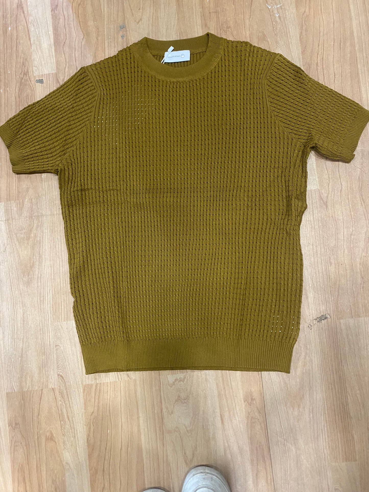 Ultimate Details Brown Colour Knitted Premium Quality Unisex Round Neck T-Shirt P2001