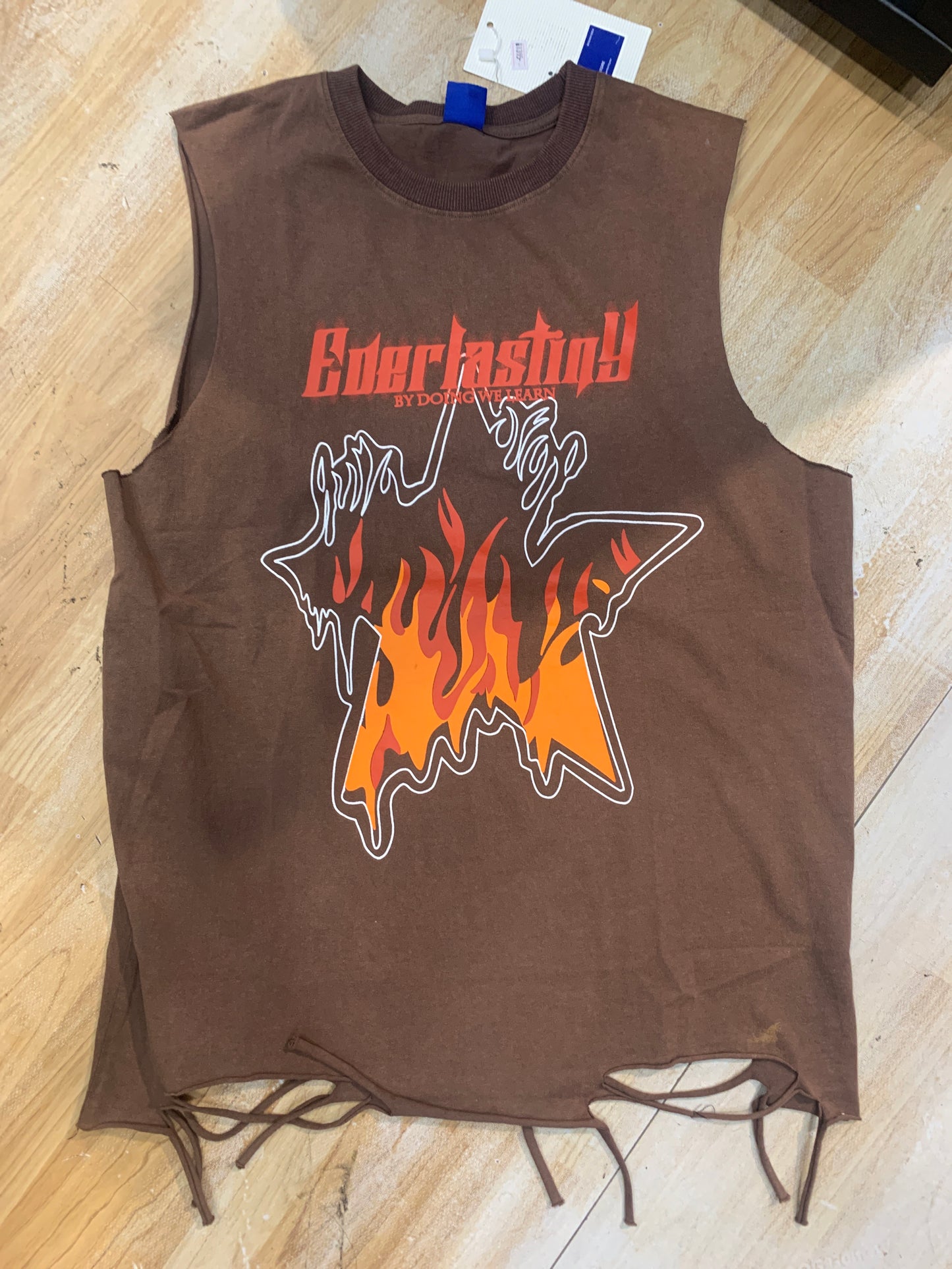 Eoerlastiny Brown Fire Print Premium Quality Tank Top 989420