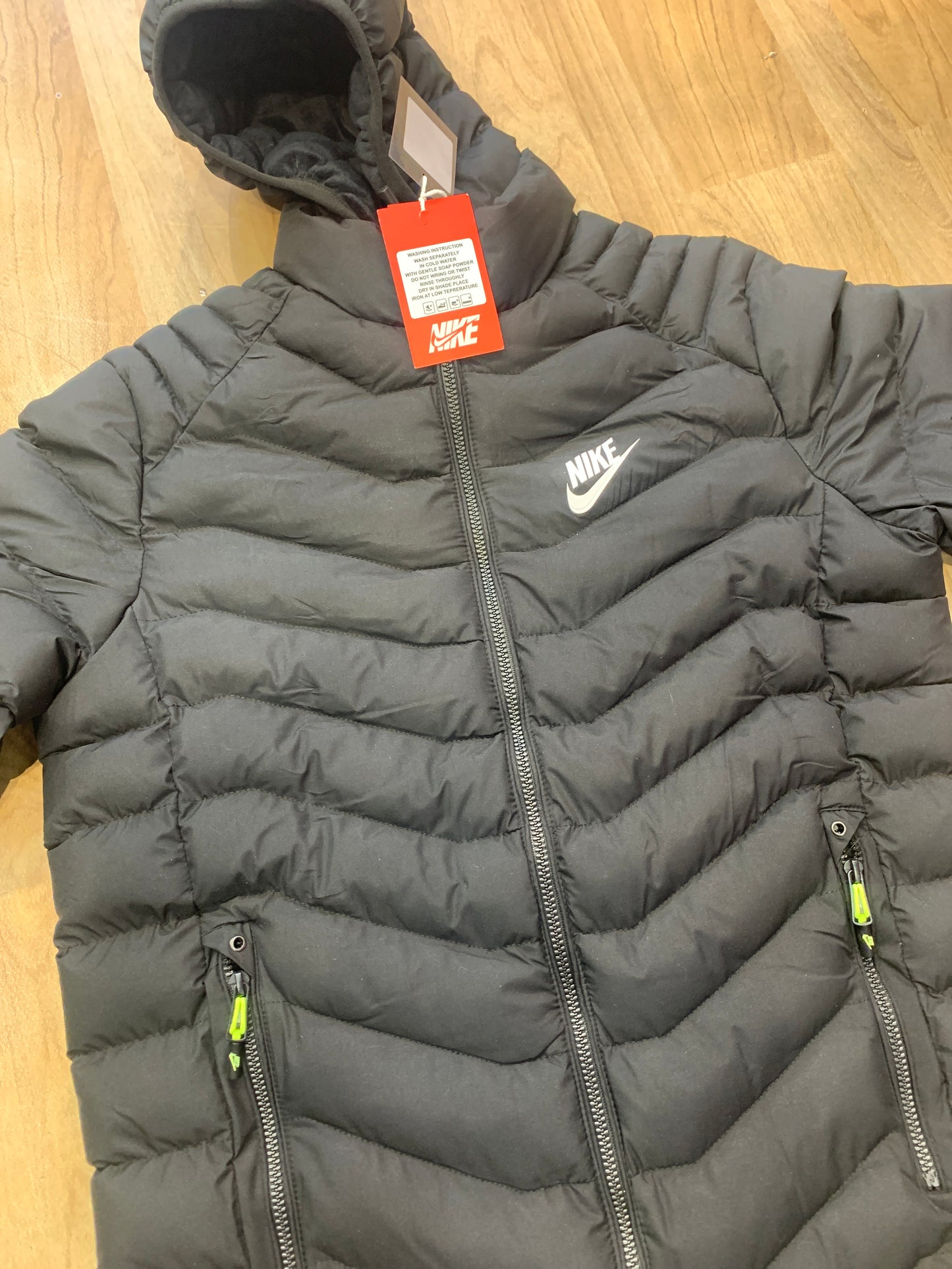KIN Black Colour Puffer Hoodie Unisex Jacket 90957