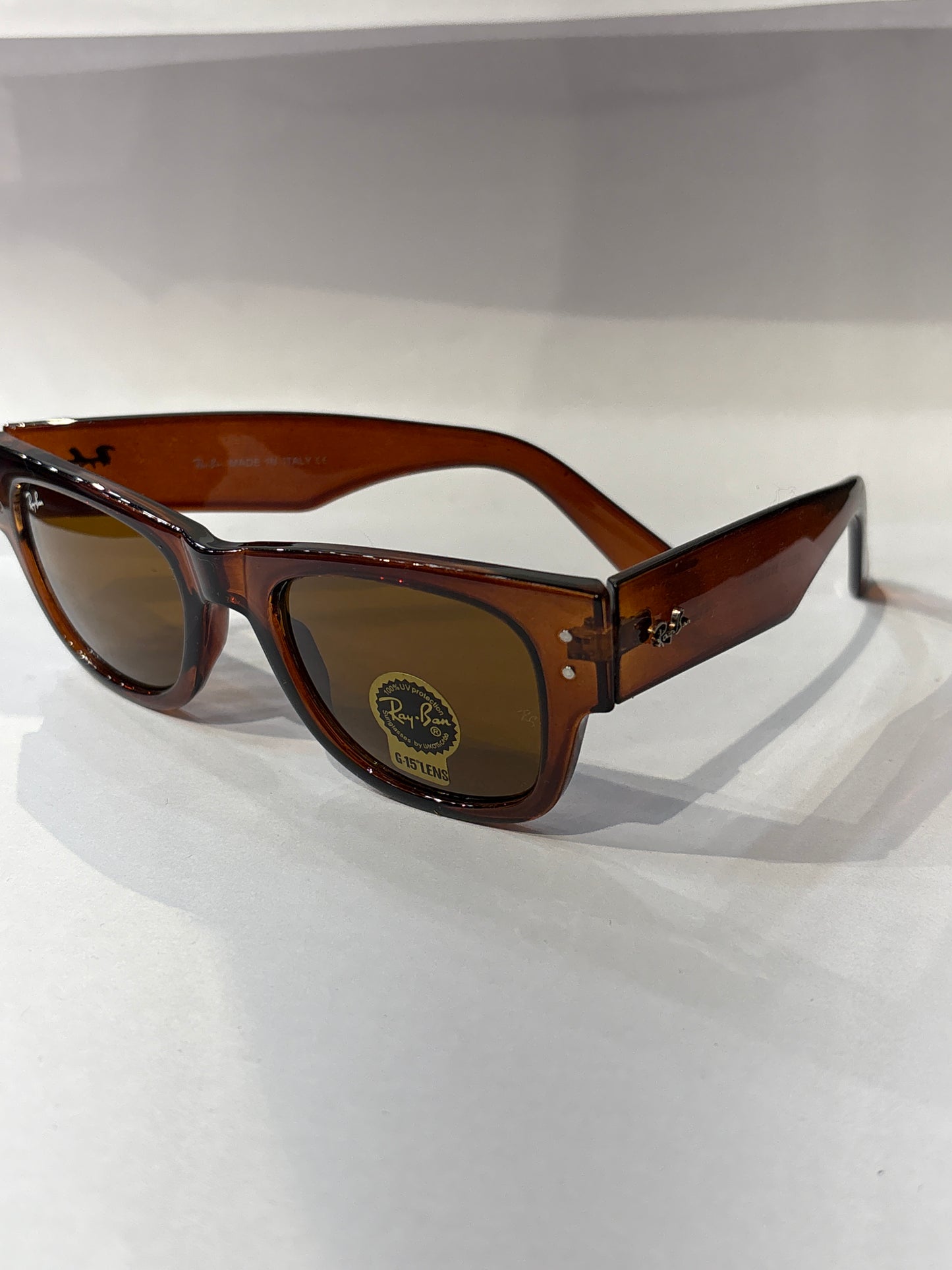 Rb Br Yar Glosy Brown Transi Frame Brown Shade Wayfarer Unisex Sunglass RB08405619-138