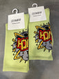 Scenario Green Colour Ouch Print Premium Quality Full Socks 991247