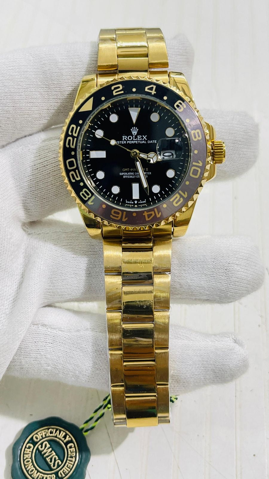 Lor Gold Chain Black Ring Black Dial Men’s Watch 989043