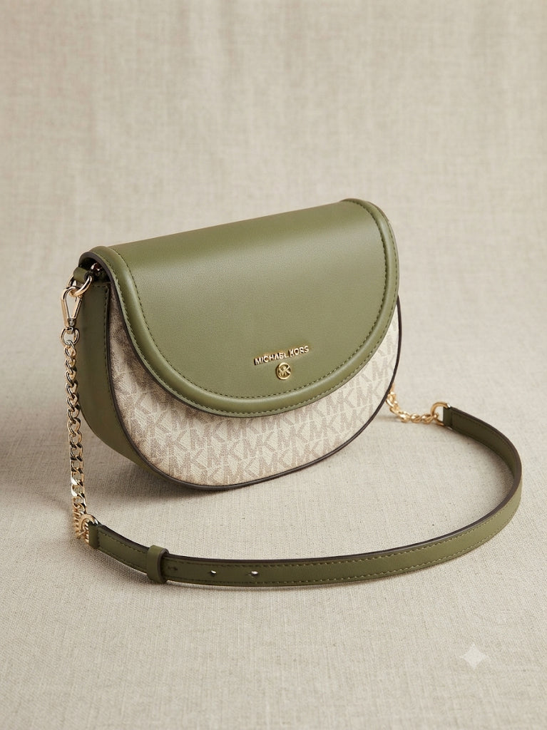 CIM MK Green White Colour Premium Quality Ladies Sling Bag 60039