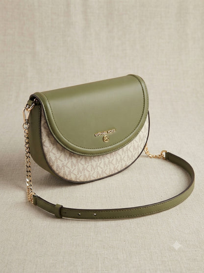 CIM MK Green White Colour Premium Quality Ladies Sling Bag 60039
