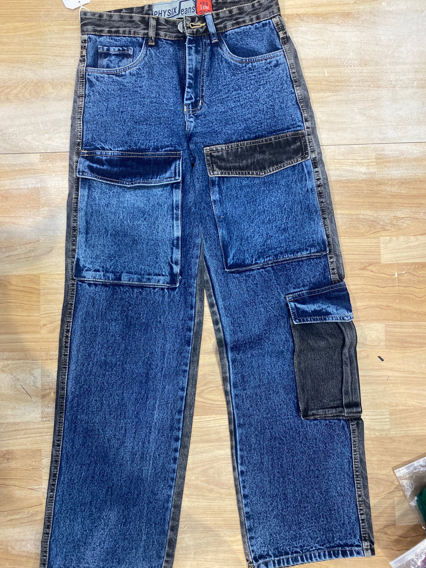 PHYSIX Jeans Blue Colour 5 Pocket Back Grey Straight Fit H9015