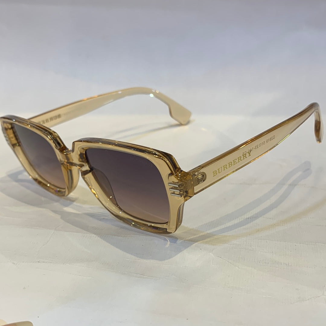 RUB Brown Transparent Frame Black Shade Sunglass D2819 51 23-141 C5