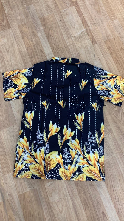 Black Gold Colour Printed Premium Quality Half Sleeve Shirt 2807