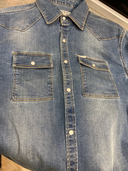 Eug Denim shirt Blue Colour back and print 989073