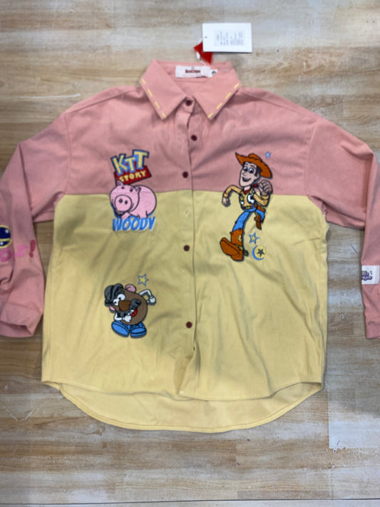 Mazakimyee Shirt Pink Yellow Anime Print R007