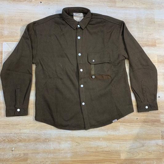 ACCESS Brown Colour Corduroy Front Pocket Imported Shacket SIWN-19