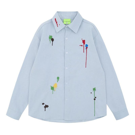 Savage Base Sky Blue Colour Embroidery Work Full Sleeve Imported Shirt YR9289