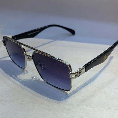 YAM Sliver Black Frame Blue Shade Sungless Z104 60 14 140