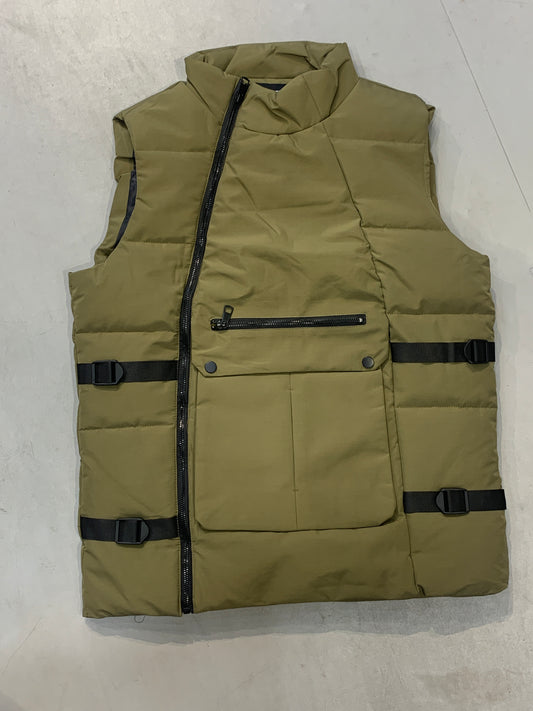 YIBOYUNTIAN YB FASHION CLASSIC Olive Green Colour Side Zipp Half Puffer Jacket YB-903