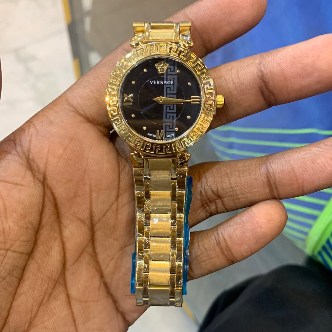 Rev Gold Chain Black Dial Ladies watch 401832