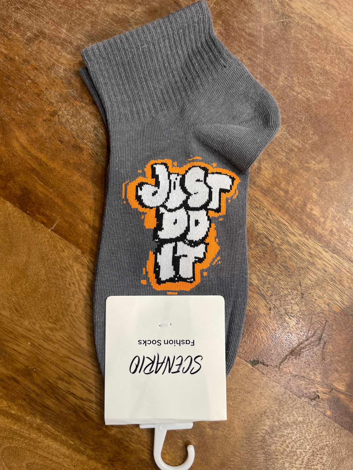 Scenario Grey Colour Just do it  Print Premium Quality Ankle Socks 991295