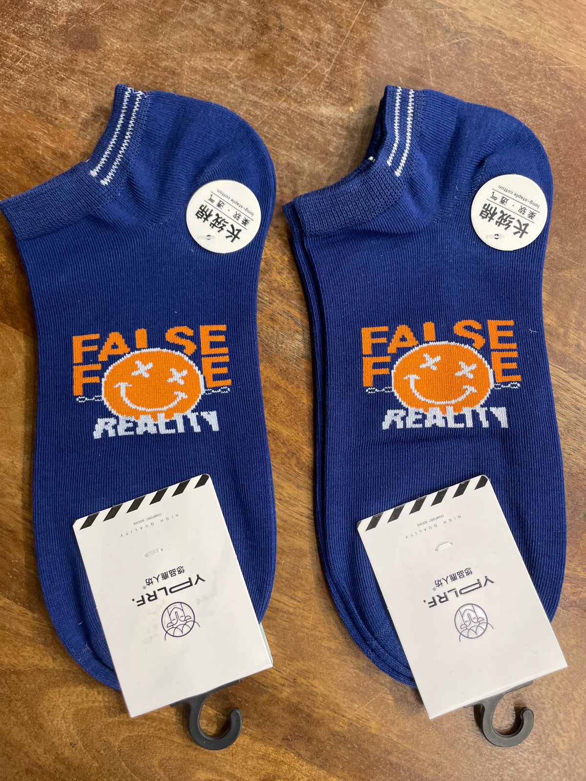 Yplrf Blue Colour Reality Print Premium Quality Ankle Socks 991276