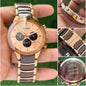 DAR Rose Gold Dial Copper Brown Chain All Chrono Date Working Men’s Watch 990730