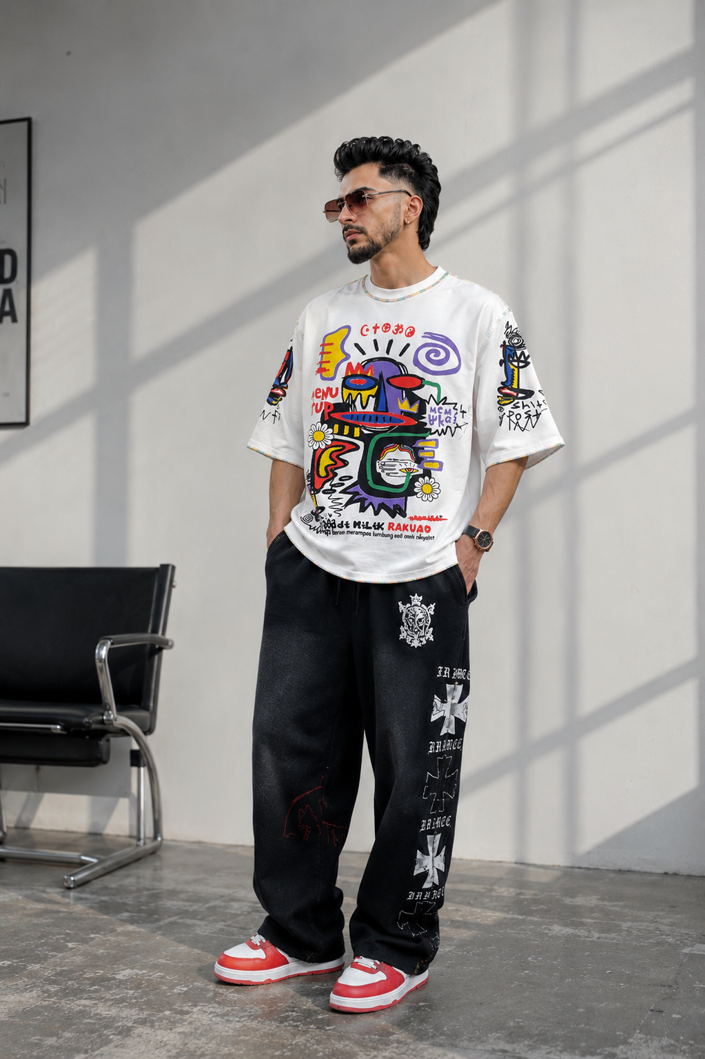 LDA Neon Chaos Graffiti Tee