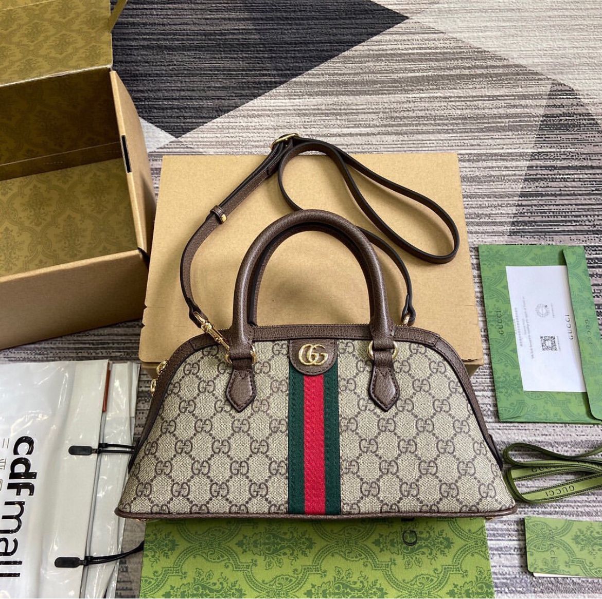 CUG GUC GG Printed Apricot Ladies Hand Bag With Sling 6171