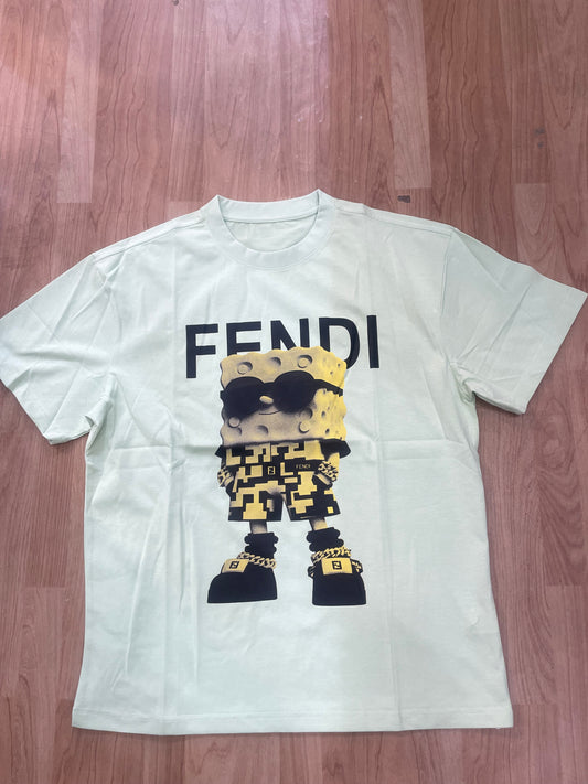 NEF FEN Green Colour Fandi Print Premium Quality Round Neck T-Shirt NQ2720