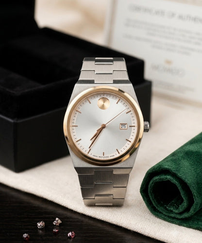 VOM MOV Silver Chain Copper Ring White Dial Premium Men’s Watch 991443