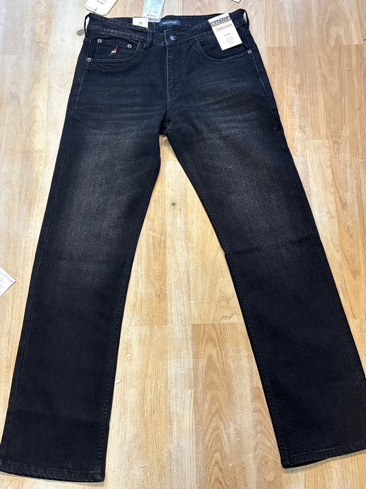 Nau Uan Black Grey Straight Fit Jeans 4064564893825