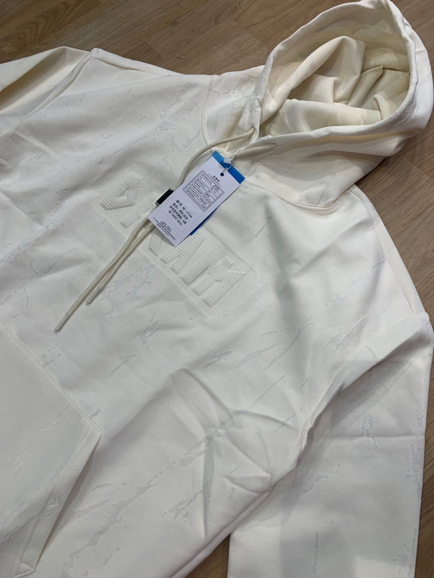 Korean Hoodie Cream Colour Rugged 5736