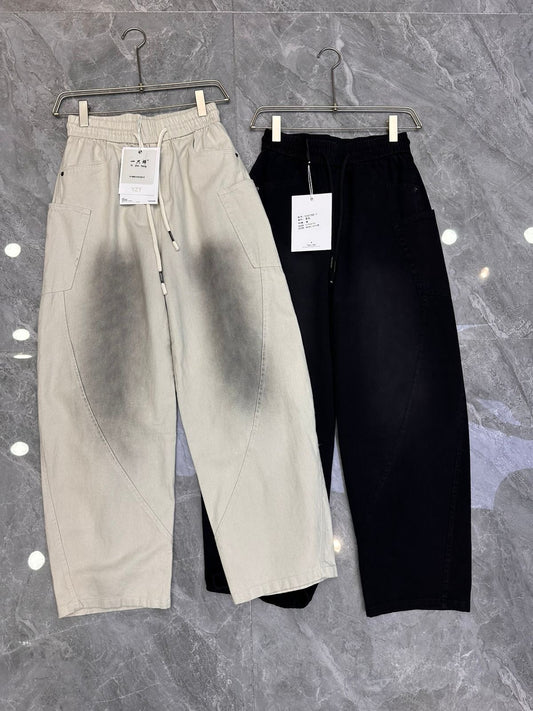YZY Korean Style Black Baggy Fit With 6 Pocket Denim Cargo Pants Y25750-1