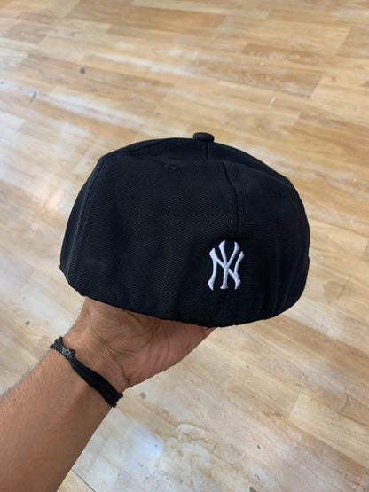 YN Black Colour White Logo Flexfit Unisex Cap 989002