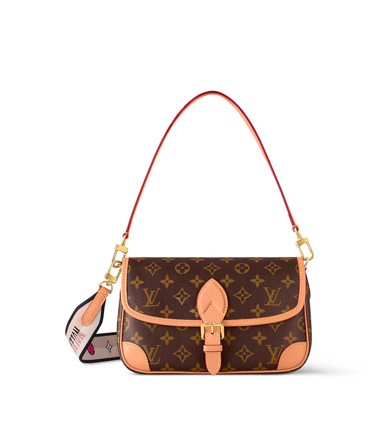 UOL LOU Brown Beige Colour VL Print Premium Quality Ladies Sling Bag 9004
