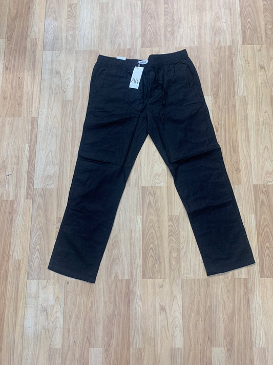 ZR Black Colour With plain Regular Fit Premium Quality Linen pants 71410