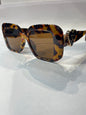 Cha Ahc Leopard Print Frame Brown Shade Unisex Sunglass 55185417-142￼