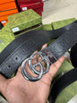 CUG GUC Gold Buckle Black GG Strap Premium Quality Imported Unisex Belt 990659