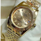 LOR ROL Golden Chain Golden Ring Yellow Dial Men’s Watch 991424