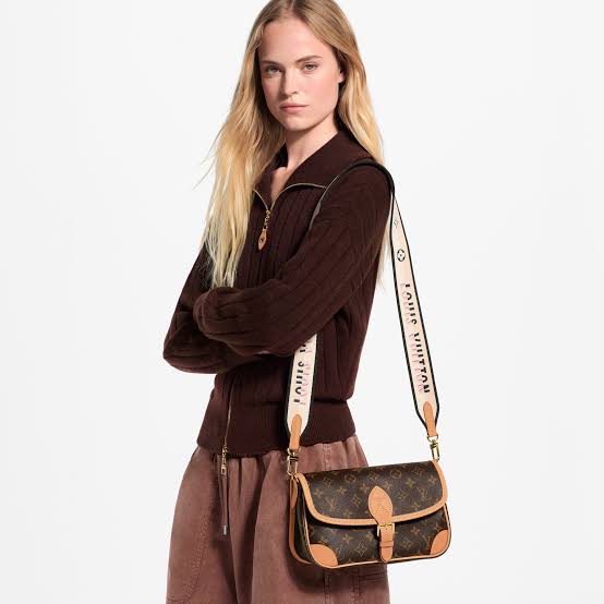 UOL LOU Brown Beige Colour VL Print Premium Quality Ladies Sling Bag 9004