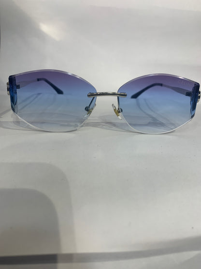 LEC Frameless Trancy Blue Shade Silver Stick Unisex Sunglasses 68084 54 18 142