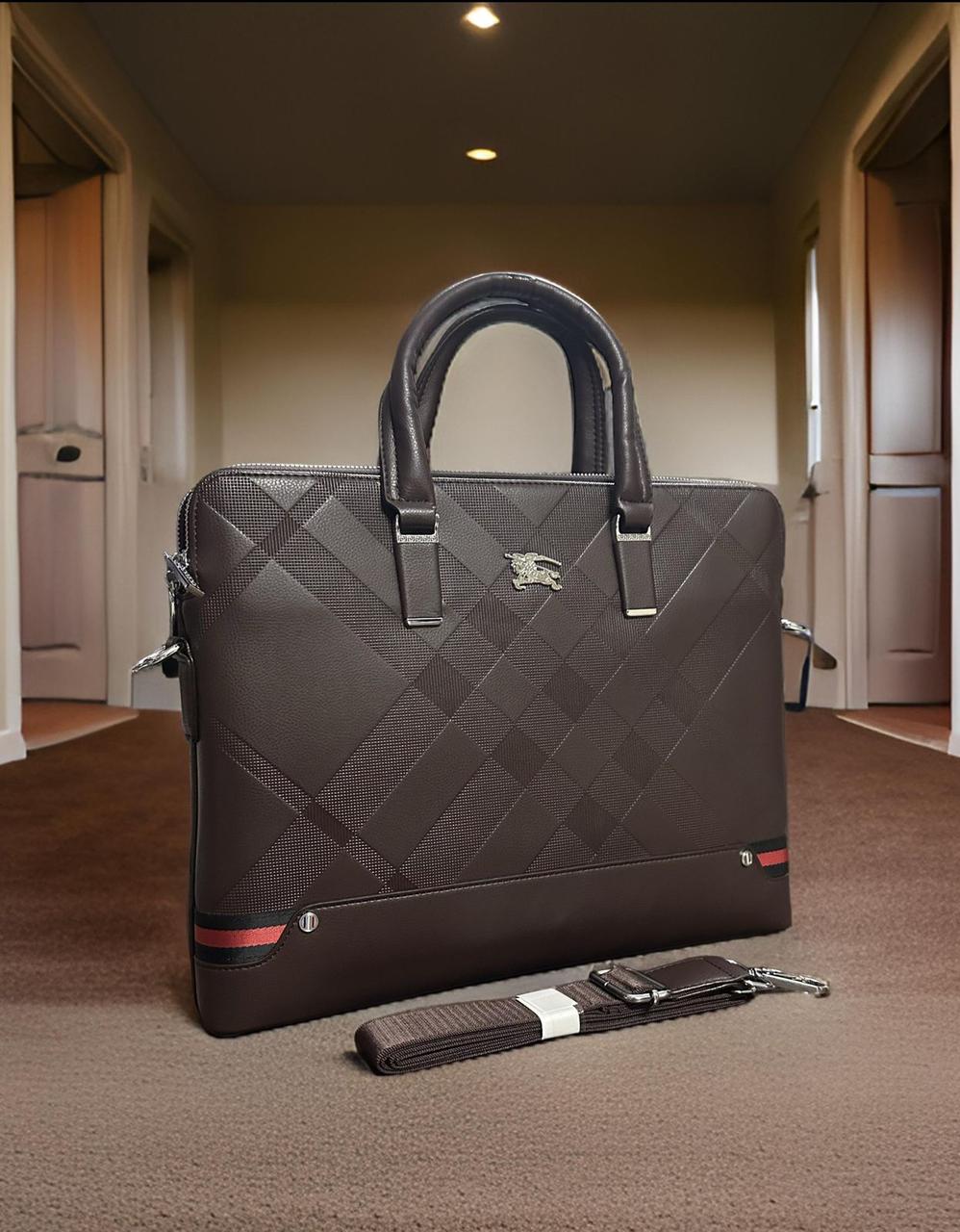 RUB BUR Brown Colour With Multiple Zipper Laptop Bag 86633-5