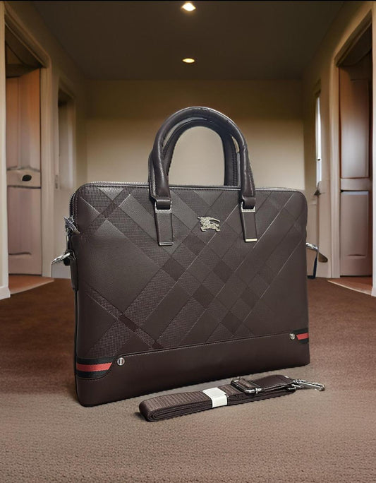 RUB BUR Brown Colour With Multiple Zipper Laptop Bag 86633-5