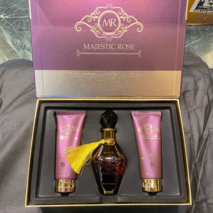 MAJESTIC ROSE RIIFFS 100ML Perfume/Body Lotion/Shower Gel Combo Gift Set