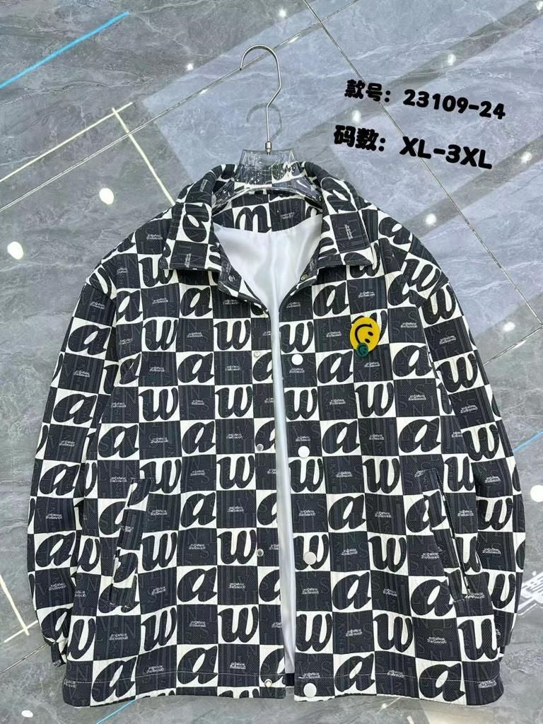 Design Homme Black Colour With Word Print Premium Quality Printed Shacket 2310924
