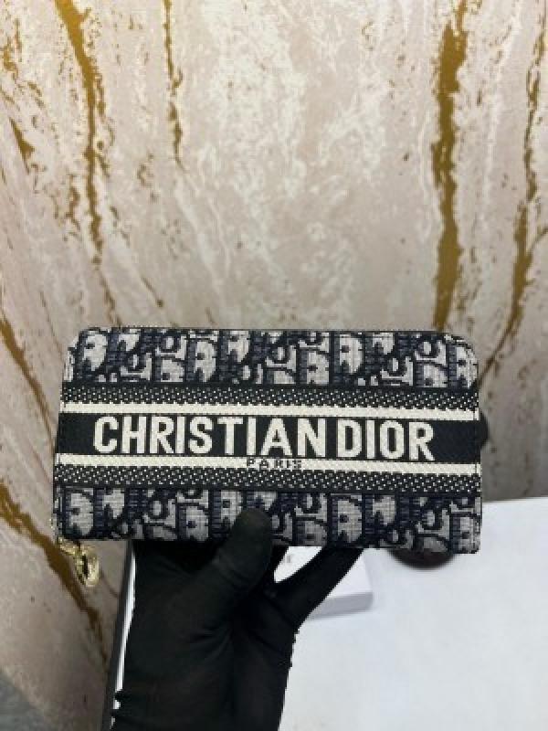 OID Black Colour Monogram Print Zipper Ladies Clutch 36223