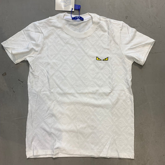 JSY NEF FEN White Colour Yellow Eye Round Neck Imported Unisex Tshirt 2850