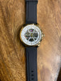 MOT TOM  Black Silicon Strap Golden Ring White Dial Automatic Men’s Watch 991119